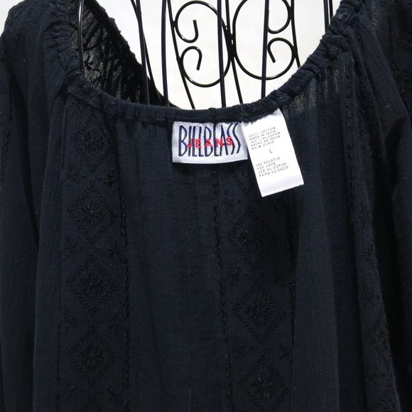 BILLBASS JEANS Black Accent Stitching Adjustable Wrists Front Long Sleev… - Picture 14 of 15